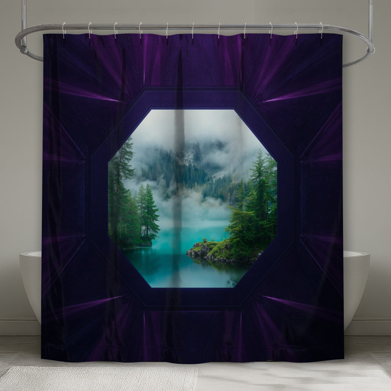 Rideaux de douche Misty Forest Lake, L 70 po x H 84 po