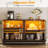 Sideboard Buffet Cabinet With Storage & Led Lights, 55" Large Wood Cabinet With 4 Fluted Glass Doors-106644779