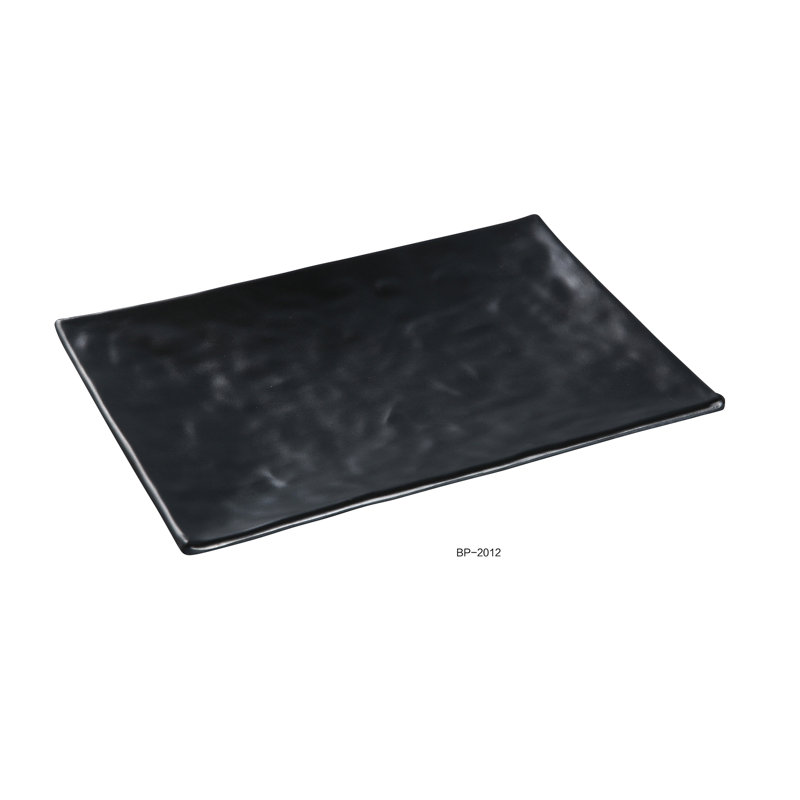 Assiette plate rectangulaire en mélamine Black Pearl