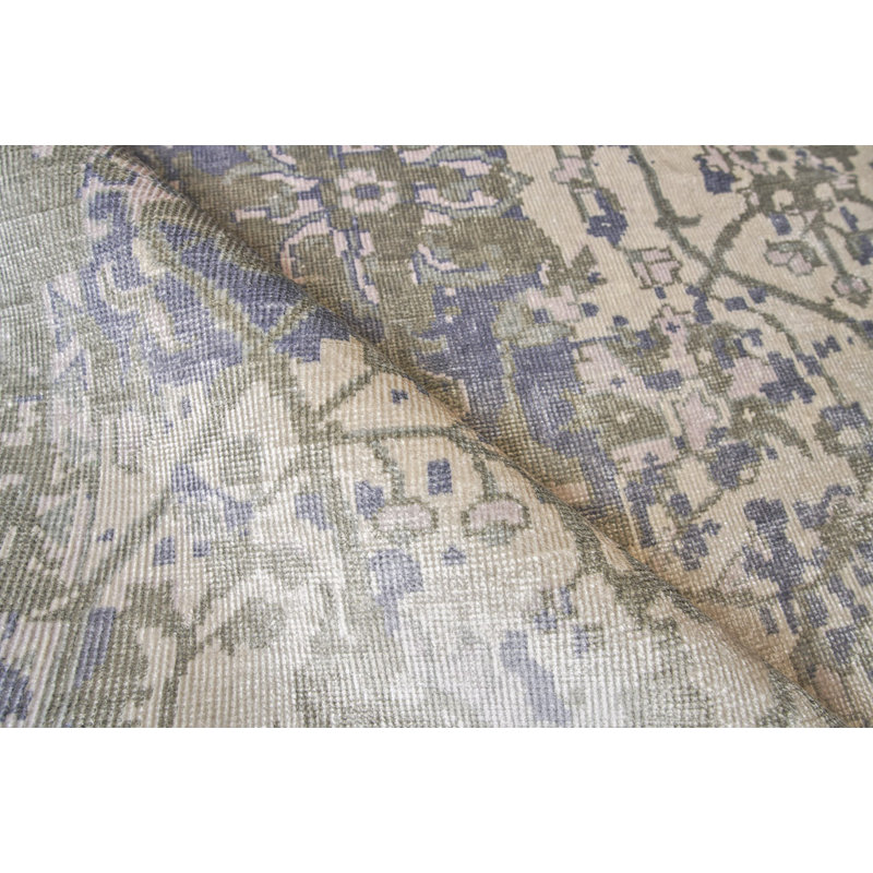 Antique Weave Bamboo Oriental Area Rug in Silver, Rectangle 8' x 10'