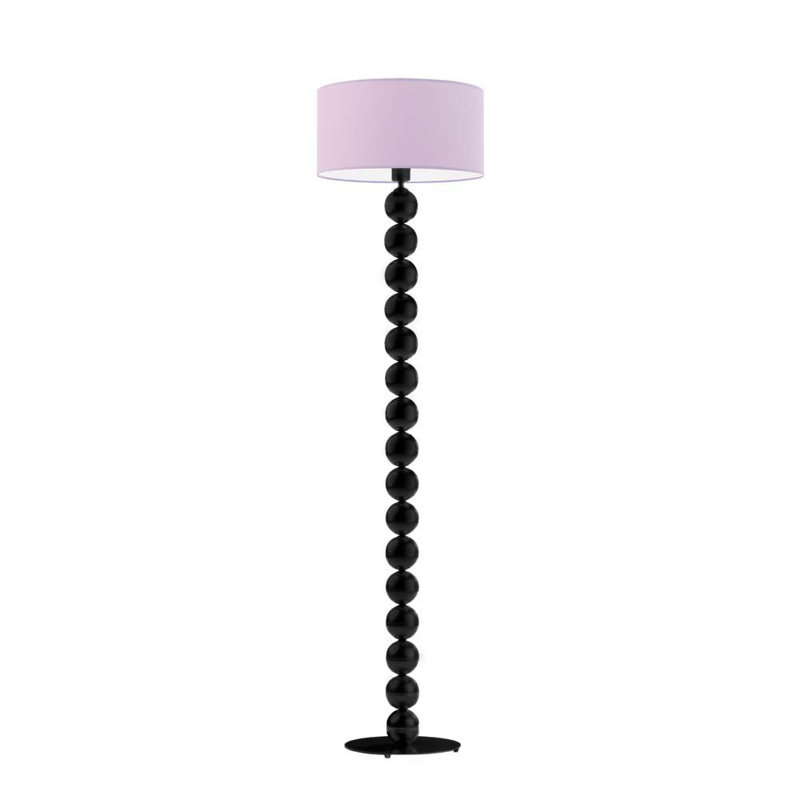 Moody 158cm Traditional Floor Lamp, Black, Light Violet