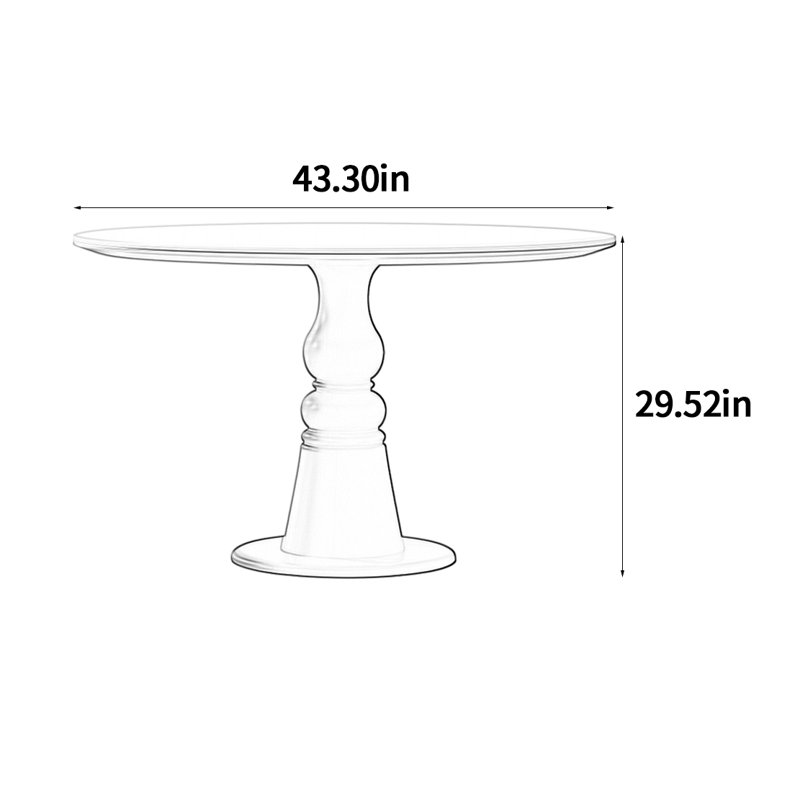 Table ronde French French, H 29,52 po x L 43,3 po x l 43,3 po