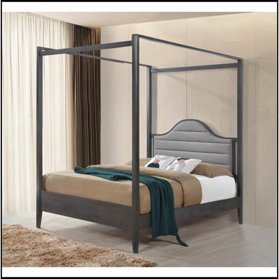 Mobilier de chambre à coucher en bois avec lit à baldaquin et tête de lit Upholstery