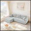 Méridienne en forme de L, canapé modulaire en forme de L, canapé en velours côtelé minimaliste moderne compressé à gauche, confortable et polyvalent