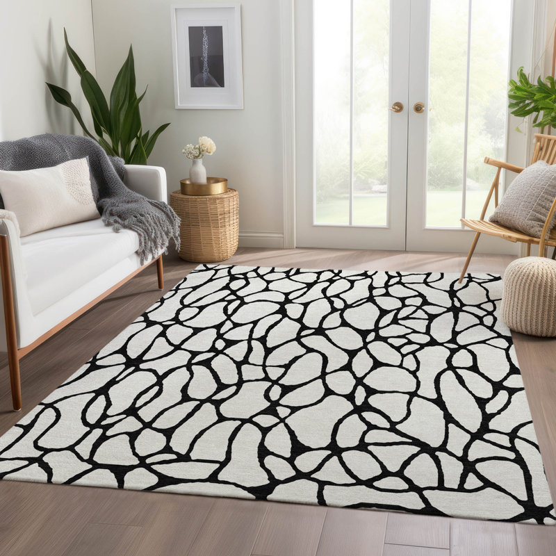 Tapis géométrique Premium lavable à la machine Colmenero AMF1023, Rectangle 10 pi x 14 pi