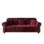 Canapé Chesterfield 82,6 po rembourré en velours avec garniture cloutée et accoudoirs roulés, canapé de style Mid-Century moderne capitonné avec boutons, inclus 3 coussins-292273714