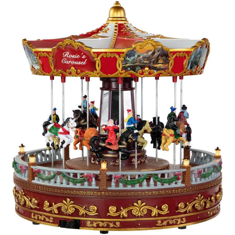 Décoration de Noël à carrousel animé et musical à DEL