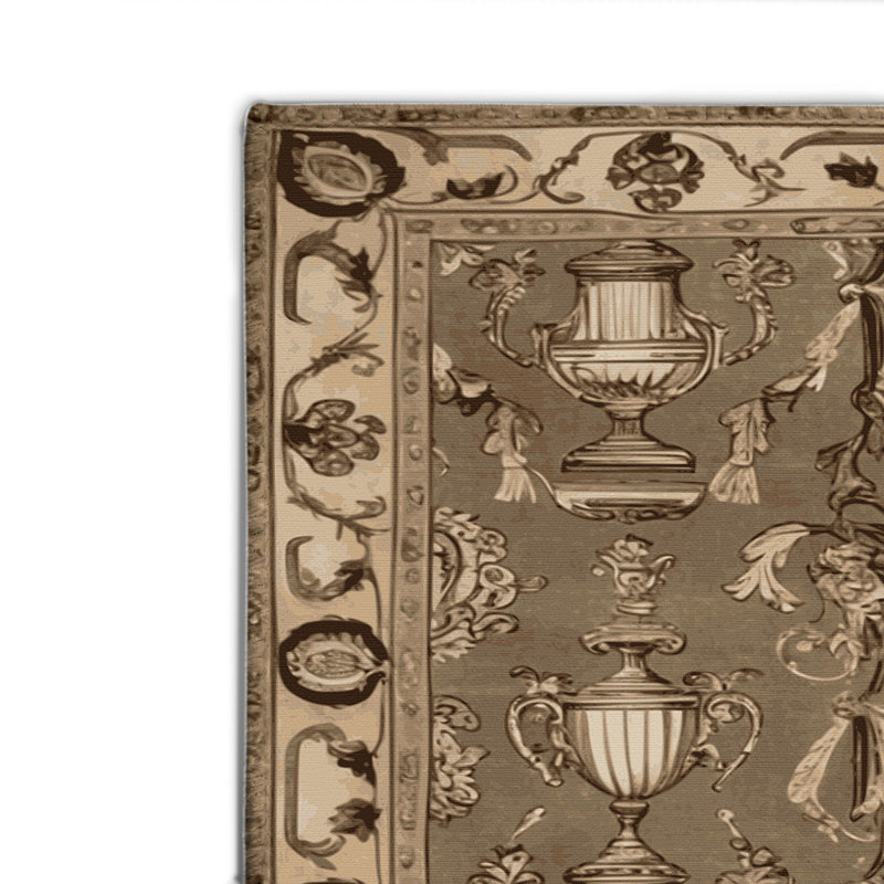 Tapis d'intérieur et d'extérieur brun français, Rectangulaire 2 pi x 3 pi