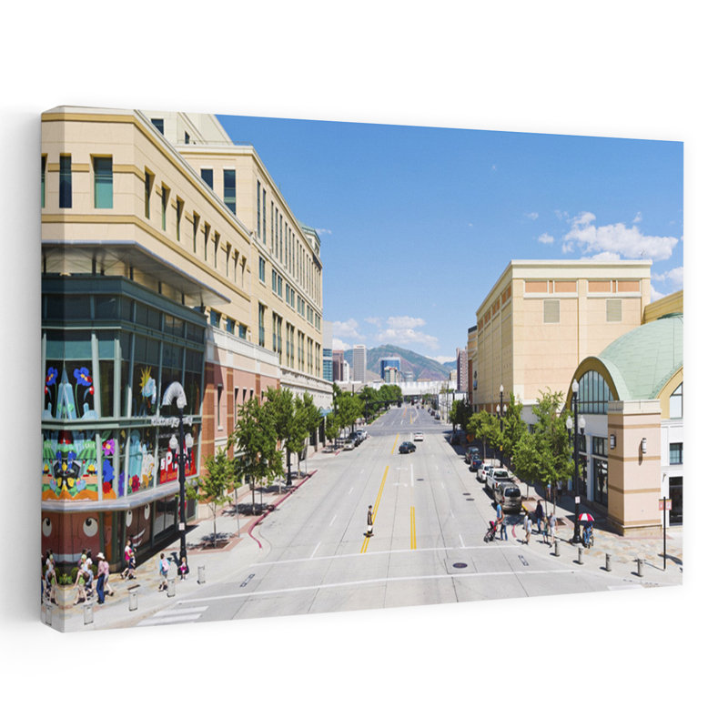 Gateway Shopping Center Downtown Salt Lake City Salt Lake City Utah USA by Scott M. Tansey - Wrapped Canvas Print