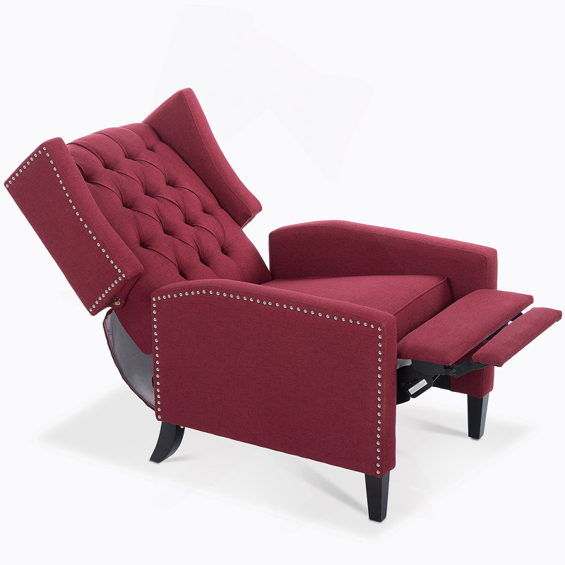 27.16" Wide Manual Wing Chair Recliner, Manual, Wine Red