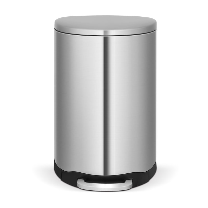 3.2 Gallon Brushed Stainless Steel Step-On Trash Can