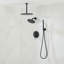 Ensemble complet de robinetterie de douche circulaire à 3 fonctions avec pression équilibrée, comprenant une fixation murale, une fixation au plafond et une douchette.-134155063