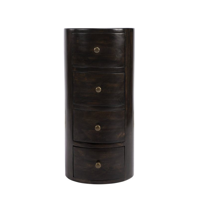 Liam Solid Wood End Table with Storage, Chocolate