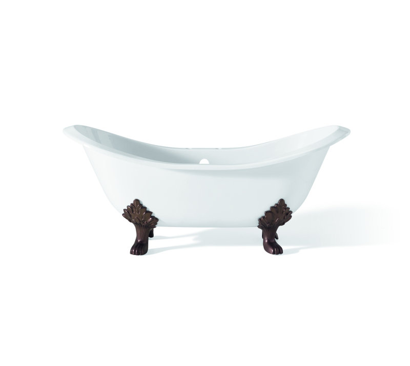 Baignoire de trempage sur pattes 68 "x 31" Regency, Bronze antique, Intérieur et extérieur blancs