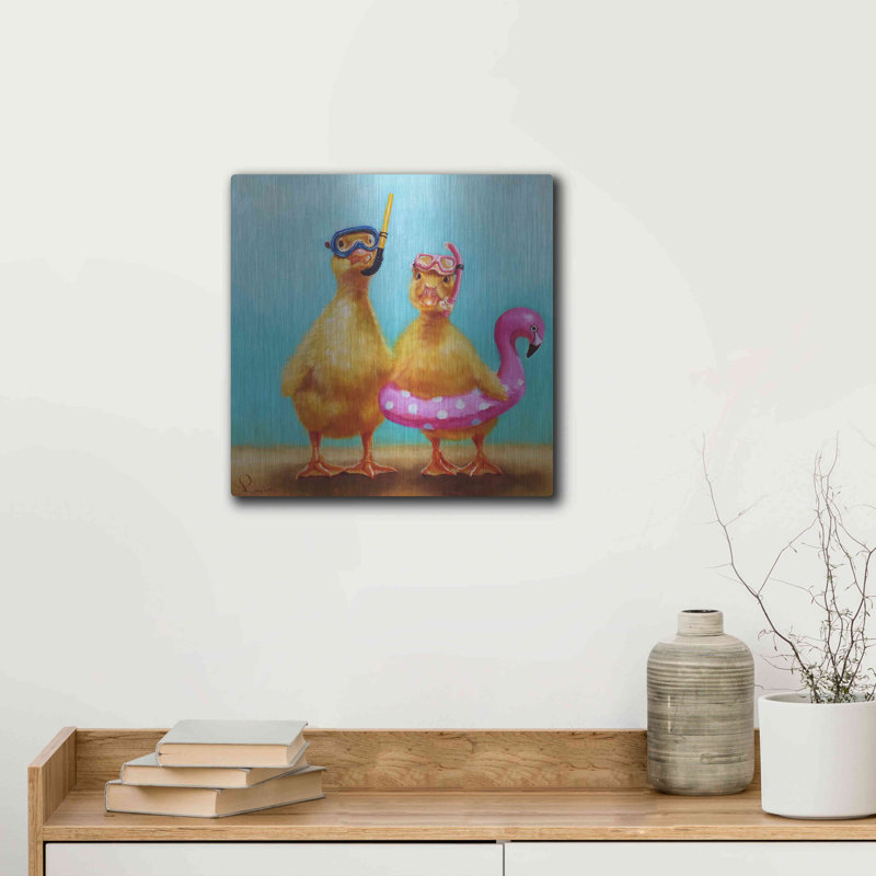 «Pool Party» par Lucia Heffernan, reproduction sur toile sans cadre, H 12 po x l 12 po x P 0,13 po