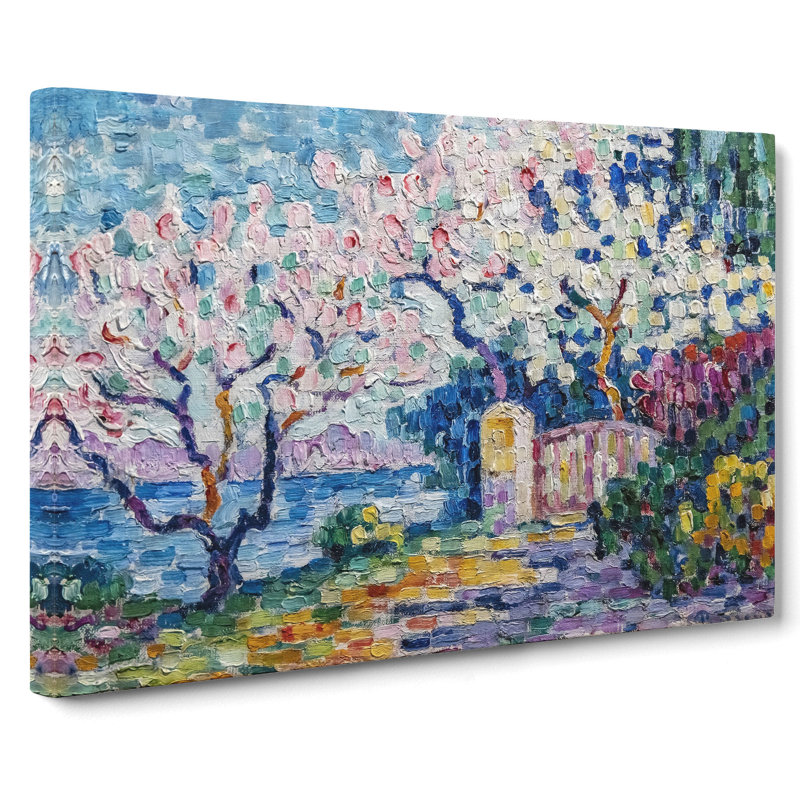 Blossoming Almond Trees by Paul Signac - Wrapped Canvas Painting, 50cm H x 76cm W x 3cm D