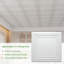 Carreaux de plafond à abattant blanc 24 x 24 po LOoyee 24 pièces 2 x 2 pi Panneaux de plafond lisses en PVC - Résistant au feu et à l'eau pour prévenir les bris - Couvercle de 96 pieds carrés