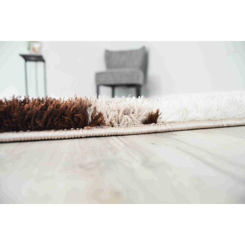 Modern Arriola Shag Abstract Geometric Rug For Living Room Bedroom, Rectangle 3'11" x 5'3"