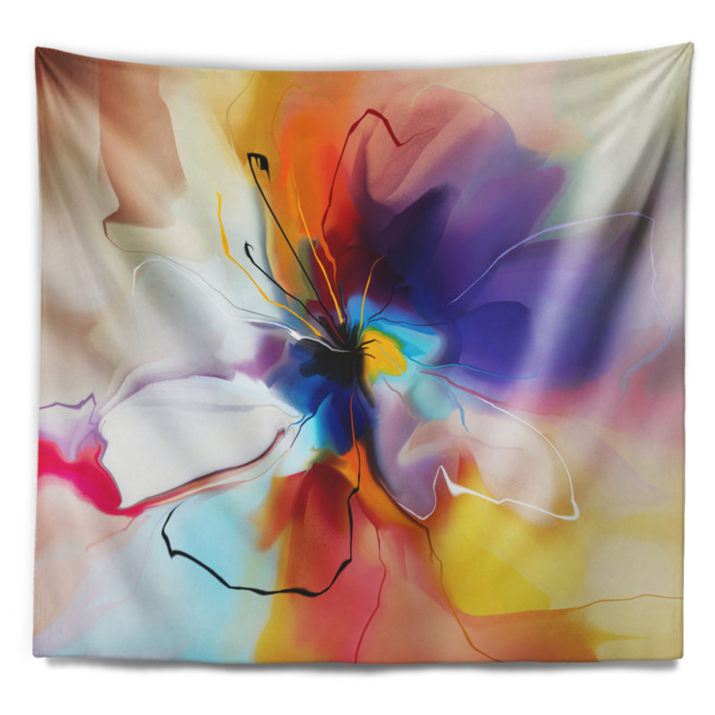 Fleur créative dans la tapisserie de plusieurs couleurs Floral, H 32 po x l 39 po