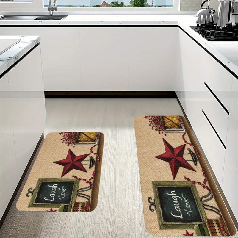 Rustic Star & Berry 2-Piece Kitchen Mat Collection