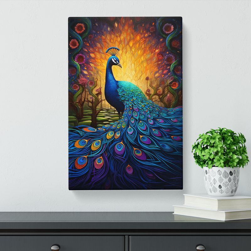 Peacock Informel No.2 - Wrapped Canvas, 76cm H x 50cm W x 3cm D