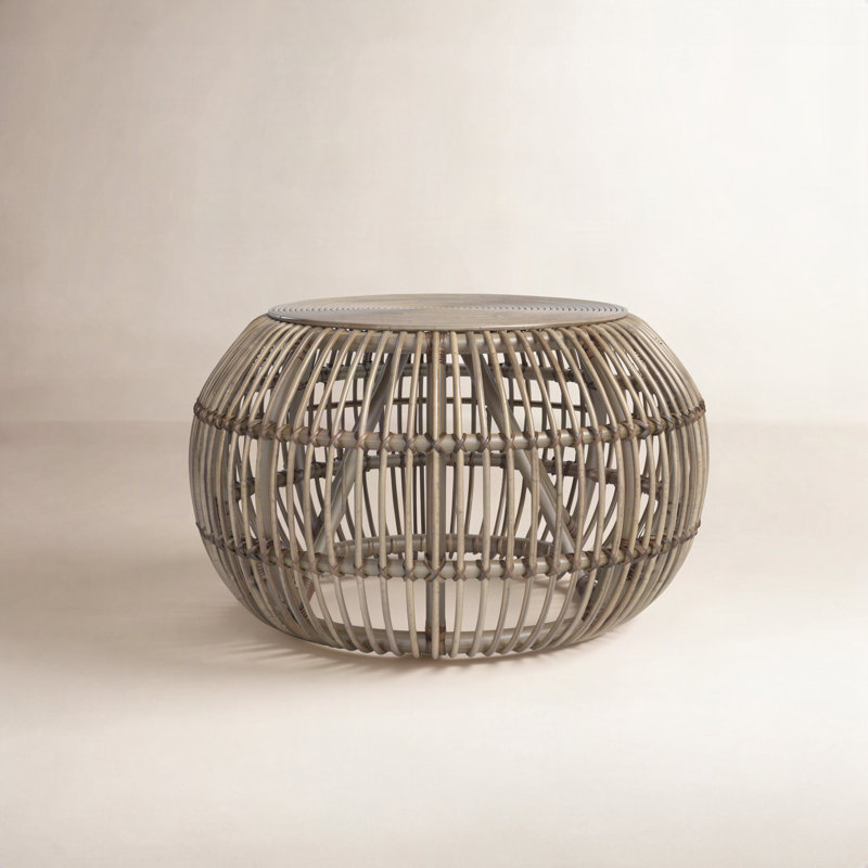 Felipe Rattan Drum Coffee Table