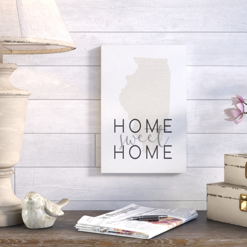 Home Sweet Home, impression d’art textuel par Daphne Polselli, H 20 po x l 16 po, Toile tendue