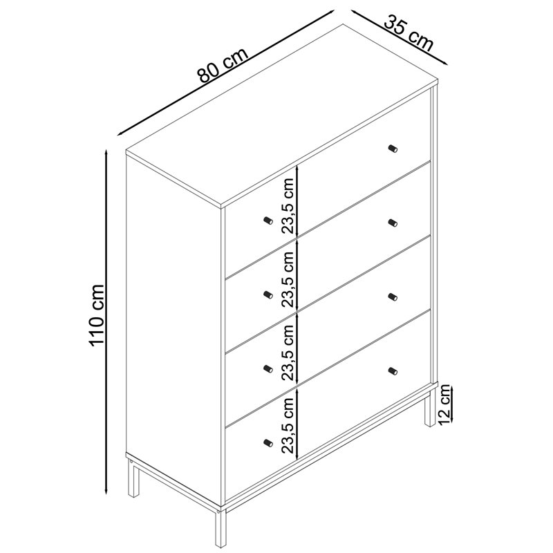 Ivian 4 - Drawer Chest of Drawers, Grey