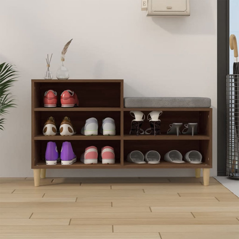 vidaXL Shoe Cabinet 102 x 36 x 60 cm Engineered Wood, Brown Oak
