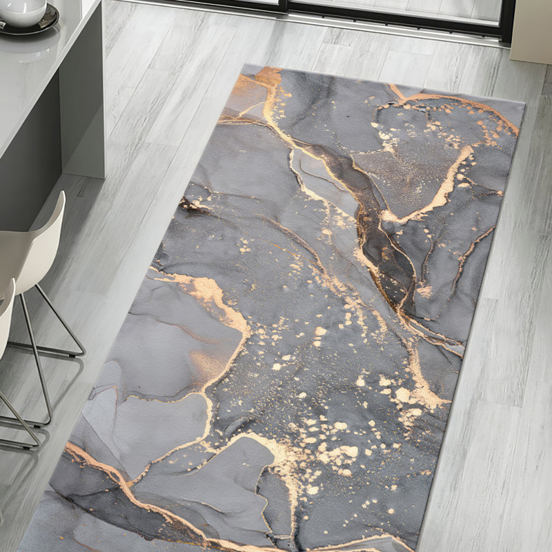 Chic Soft Pile Printed Rug with Intricate Floral and Geometric Designs Perfect for Adding a Touch of Elegance to Your Living Room or Bedroom Decor