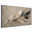 Très grand art mural imprimé sur tissu - Décoration de chambre à coucher botanique minimaliste plume brun clair - "Assemblage requis (cadre non fini)"-130841825