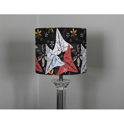 Leaves And Flowers 22cm H Cotton Drum Lamp Shade ( Uno )