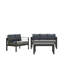 3-Piece Modern Aluminum Patio Conversation Set, 5-Seat Outdoor Sofa With  Thick Dark Gray Cushions & Gray Frame And Coffee Table-1665080688