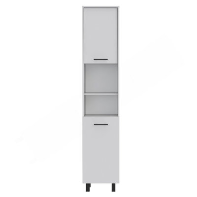 Garde-manger Hobart, quatre pieds, trois tablettes intérieures, deux tablettes, deux armoires - blanc