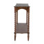 Console en bois brun avec pieds en spirale tournés et tablette inférieure pour le décor du vestibule du salon