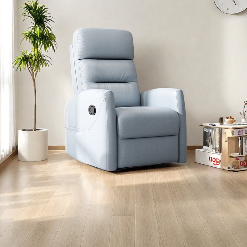 Fauteuil inclinable ergonomique et confortable, Tissu bleu ciel