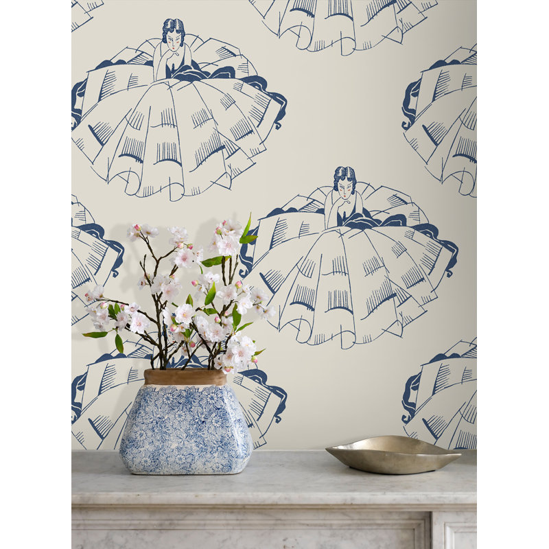 Yuki Osada Non-Pasted Satin Wallpaper Double Roll, Cream