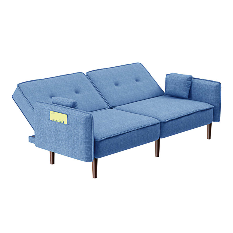 Canapé-lit 75 po Joaopaulo, Tissu bleu