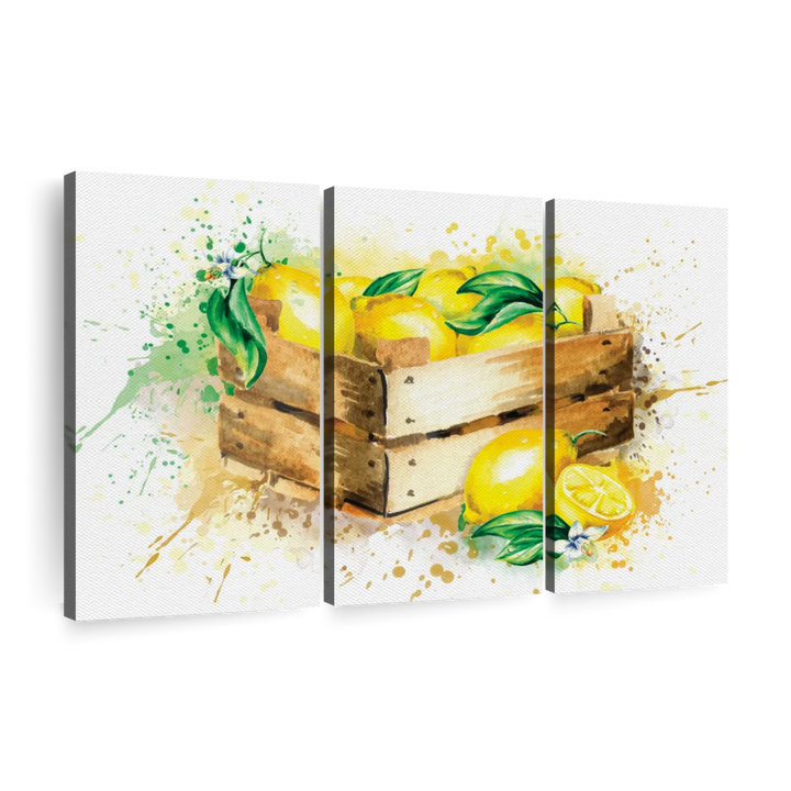 «Lemon Harvest Splash», 3 pièces, H 42 po x l 65 po x P 1,25 po