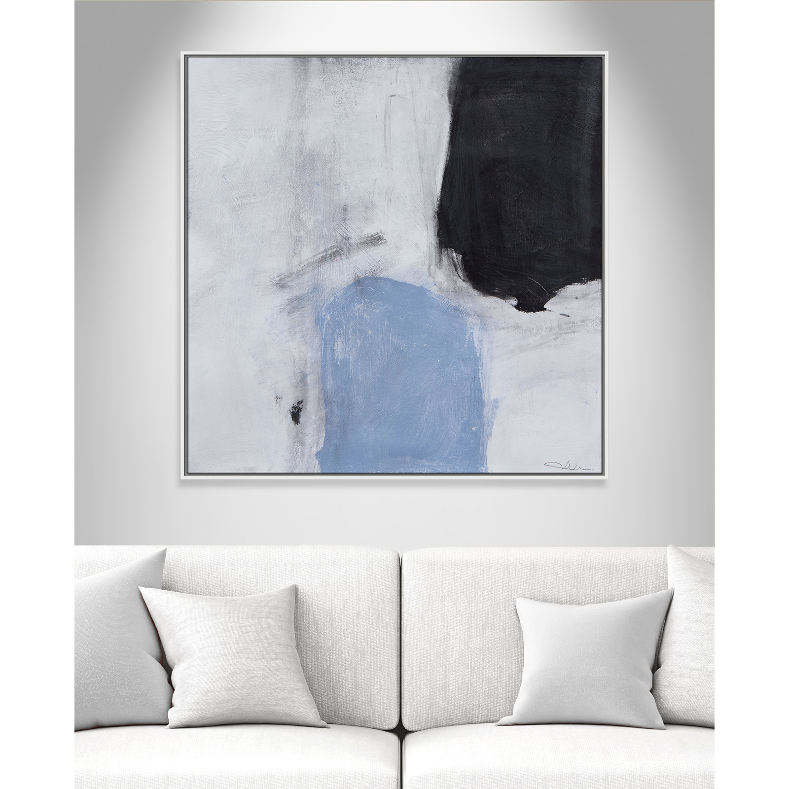 From Powder Blue to Onyx Print, 41.5" H x 41.5" W, White