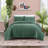 Secret Garden Green Floral Stitched Velvet Quilt Set – Soft & Plush Bedding-1643673989