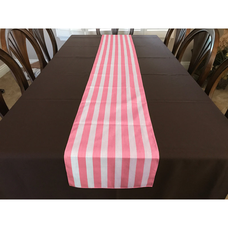 Stripes Print Table Runner, 90" Runner, Pink, 24"