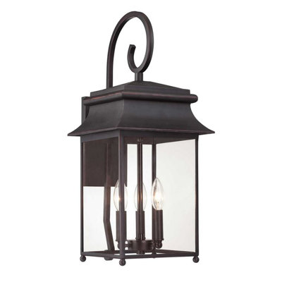 Lanterne murale d’extérieur 3 lumières scroll Hartzell