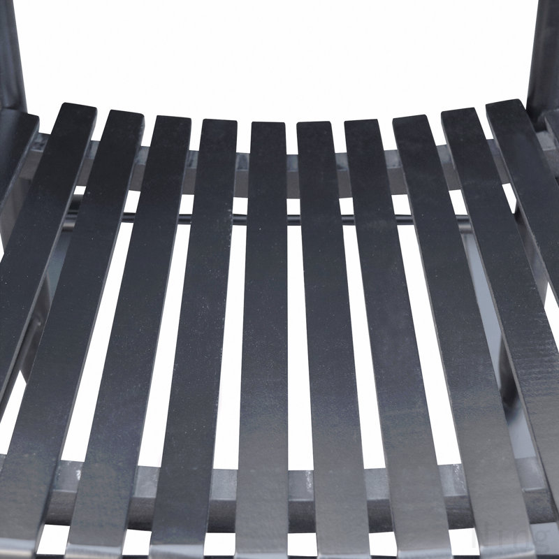 Chaise berçante en bois noir sans passe-partout, Noir