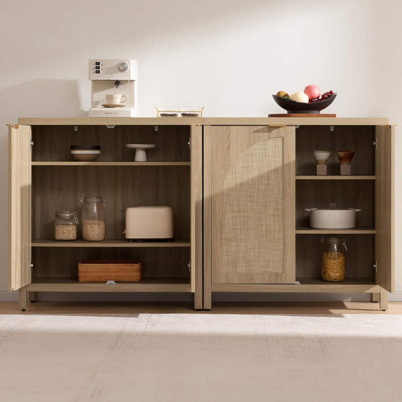 Buffet en rotin - ensemble de 2 - style bohème