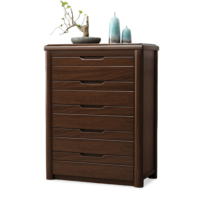 Armoire d'appoint en bois massif noyer foncé, H 45,28 po x l 27,56 po x P 17,72 po, Noyer foncé