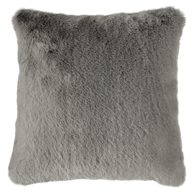 Gariland Gray Faux Rabbit Fur Square Pillow 20"