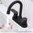 Bathroom Faucet Matte Black 2-Handle Bathroom Sink Faucet 360 Degree High Arc Swivel Spout Centerset 4 Inch Vanity Faucet RV Bathroom Faucet 2/3 Holes Lavatory Faucet-125231481-125231482