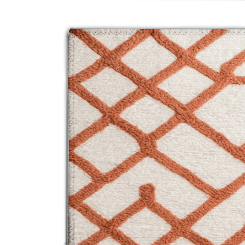 Trellis Beige Indoor and Outdoor Area Rug, Rectangle 4' x 6'