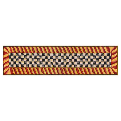 Courtly Check Purple & Green 2'6" X 10' Washable Runner